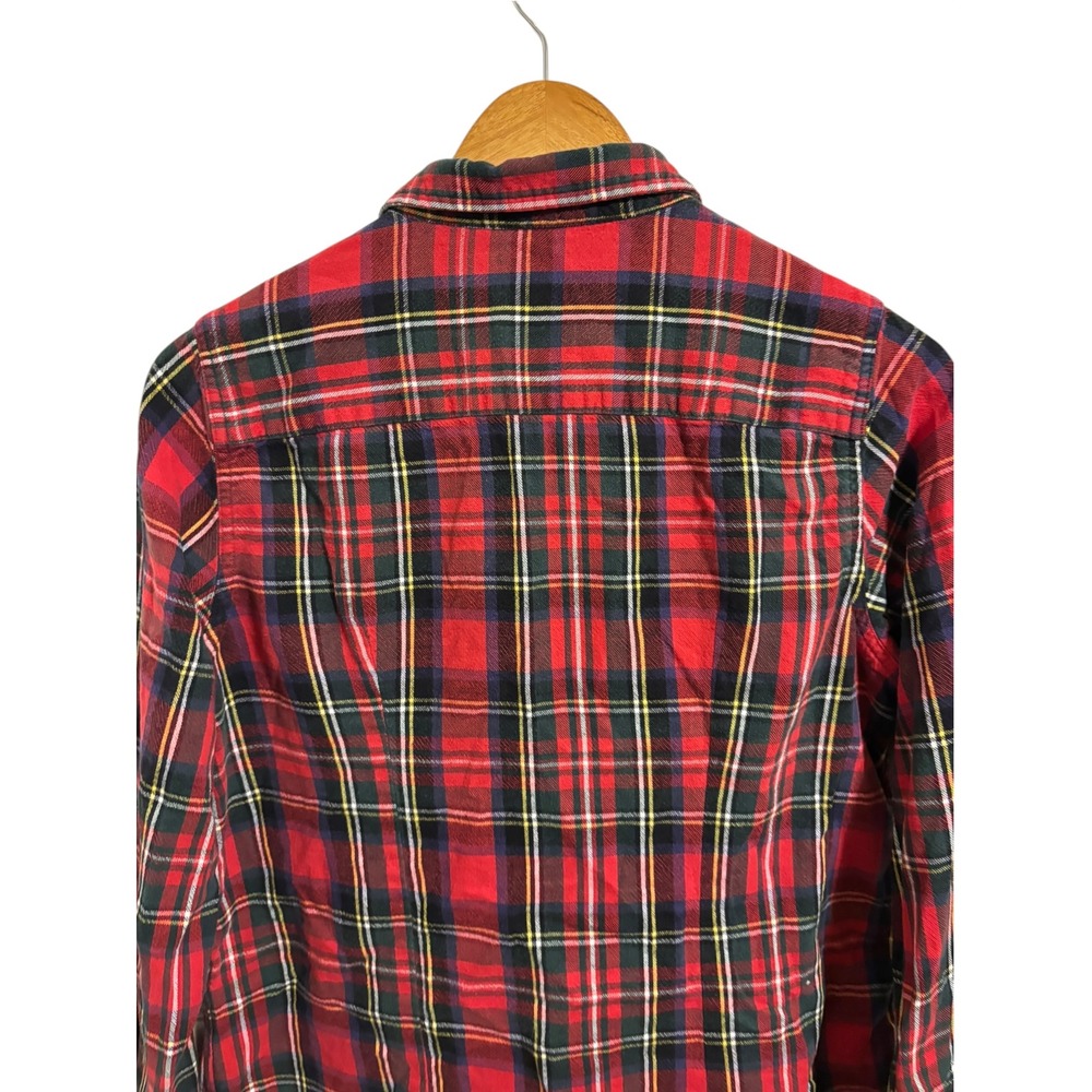 LL Bean Plaid Button Down Red Tartan Slightly Fitted Cabincore Lumberjack Size M - Picture 9 of 11